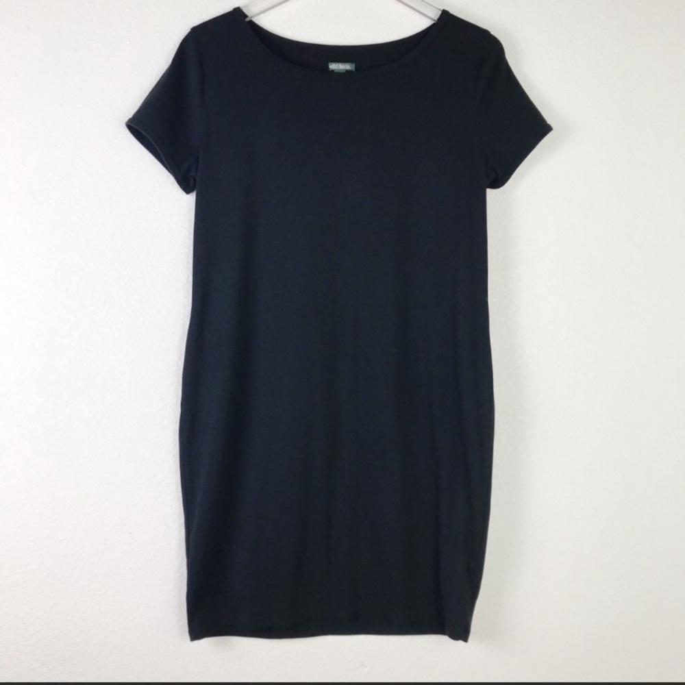 Wild Fable Black Ribbed T-Shirt Dress